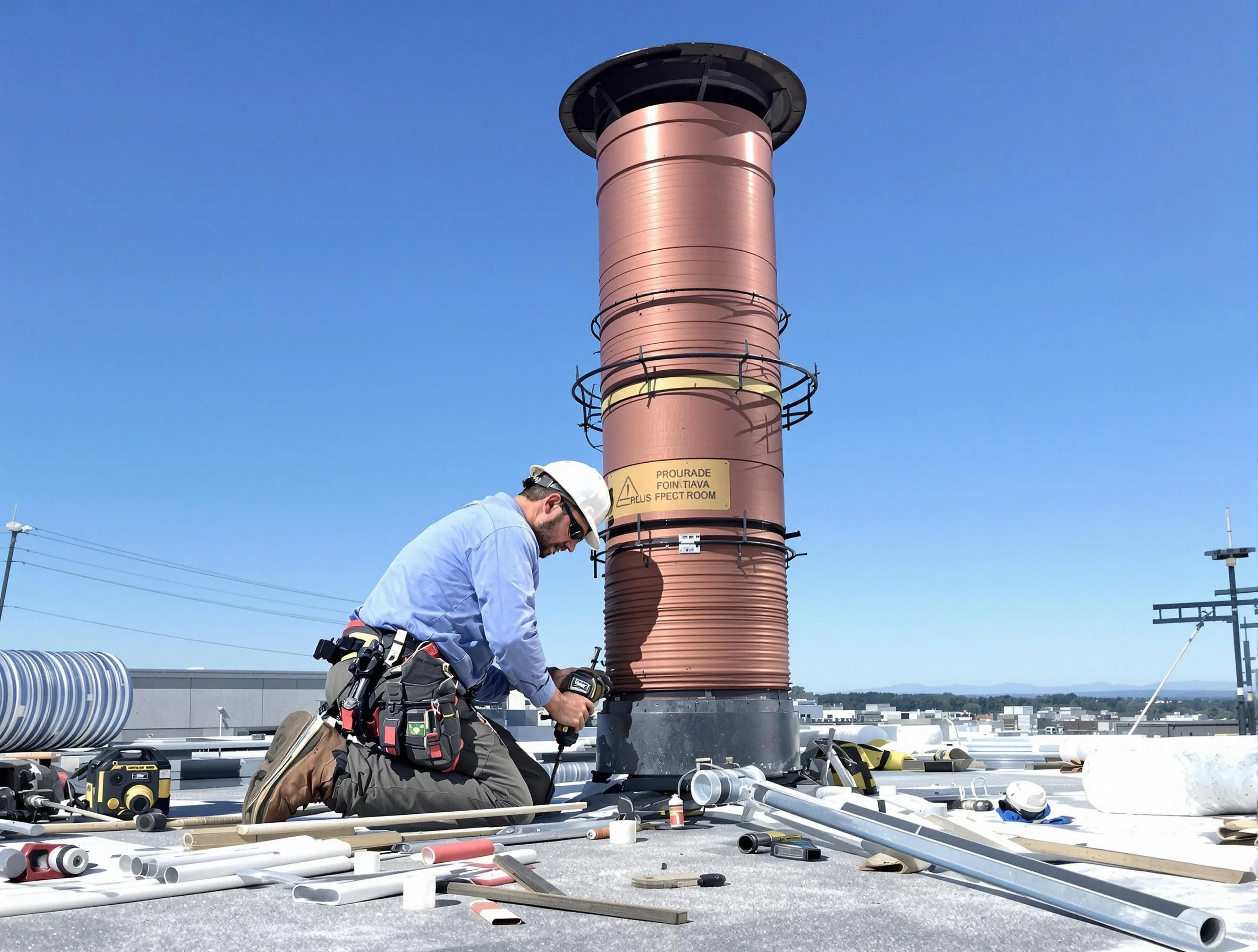 Installed chimney liner by Boston Chimney Sweep in Boston, MA
