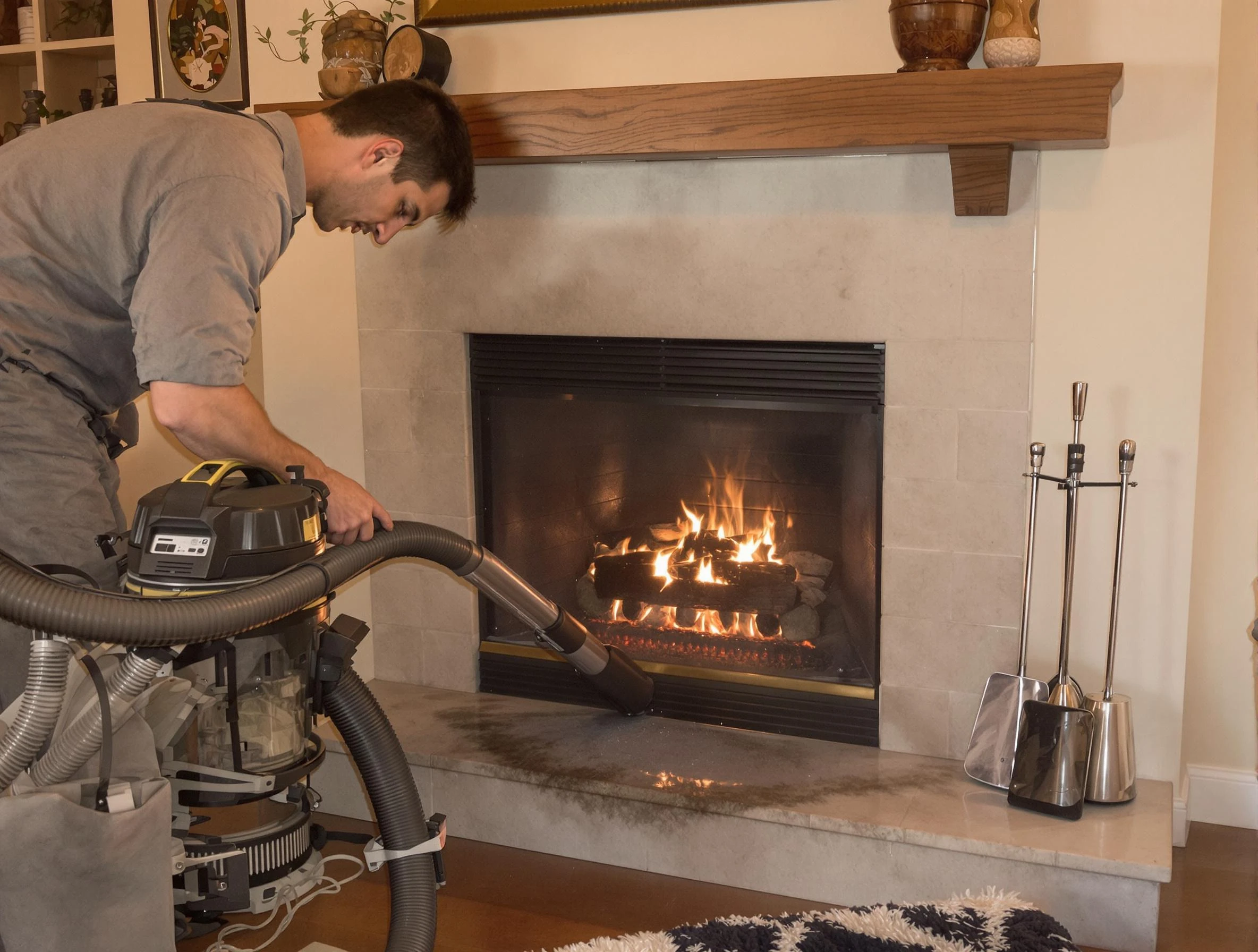Routine fireplace upkeep by Boston Chimney Sweep in Boston, MA